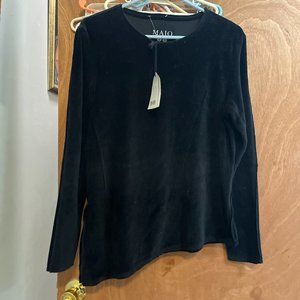 NWT Women size L Black Velvet Top by Majo